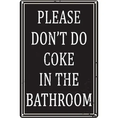 Funny Bathroom Rules Metal Tin Sign Vintage Home Decor Man Cave Signs 12x8inches