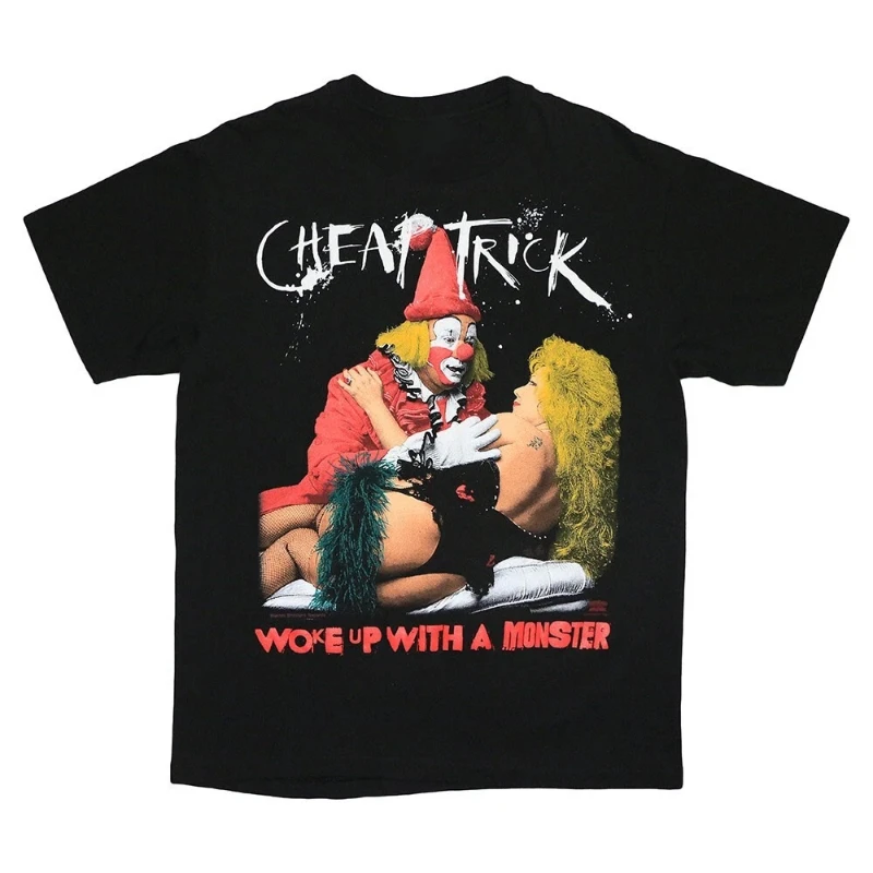 Cheap Trick Band Album Men's and Women's T-shirt Black Pure Cotton Casual loose couple pure cotton streetwear shirt