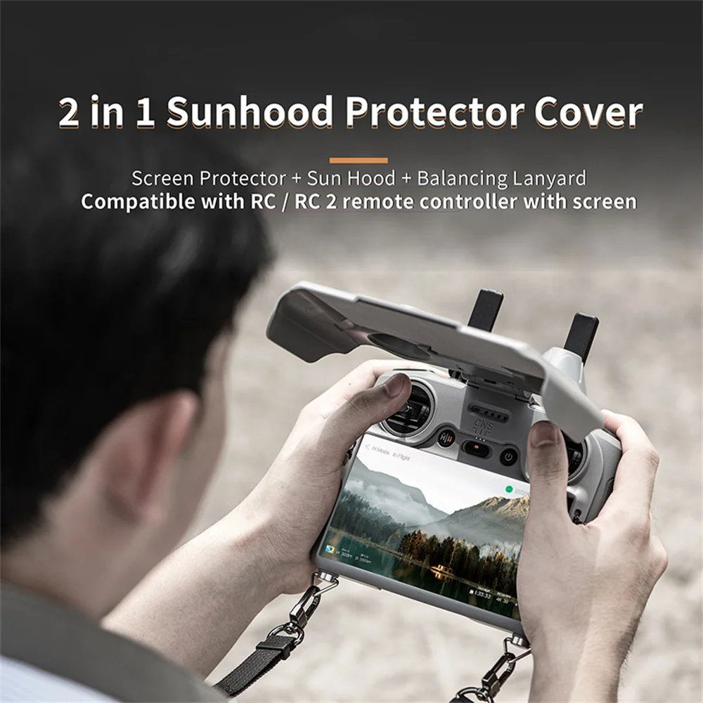 RC Remote Control Sunshade Protective Cover For DJI RC/RC2 Anti-Drop Case Adjustable Shell Drone Multi-Function Case Camara Part