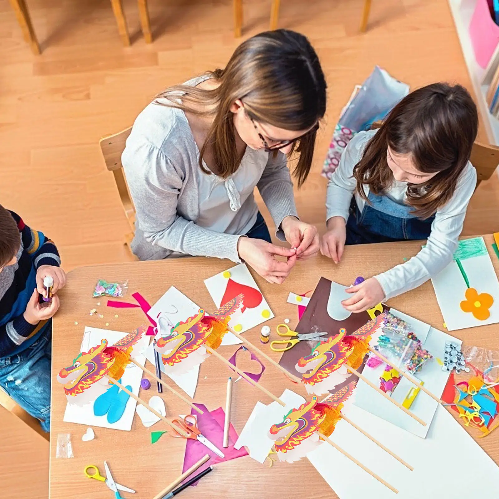 

10 наборов: Наборы для творчества «Бумажный дракон» для детей, развивающие координацию рук и глаз, для занятий рукоделием, образовательные товары для вечеринок, креативный дракон