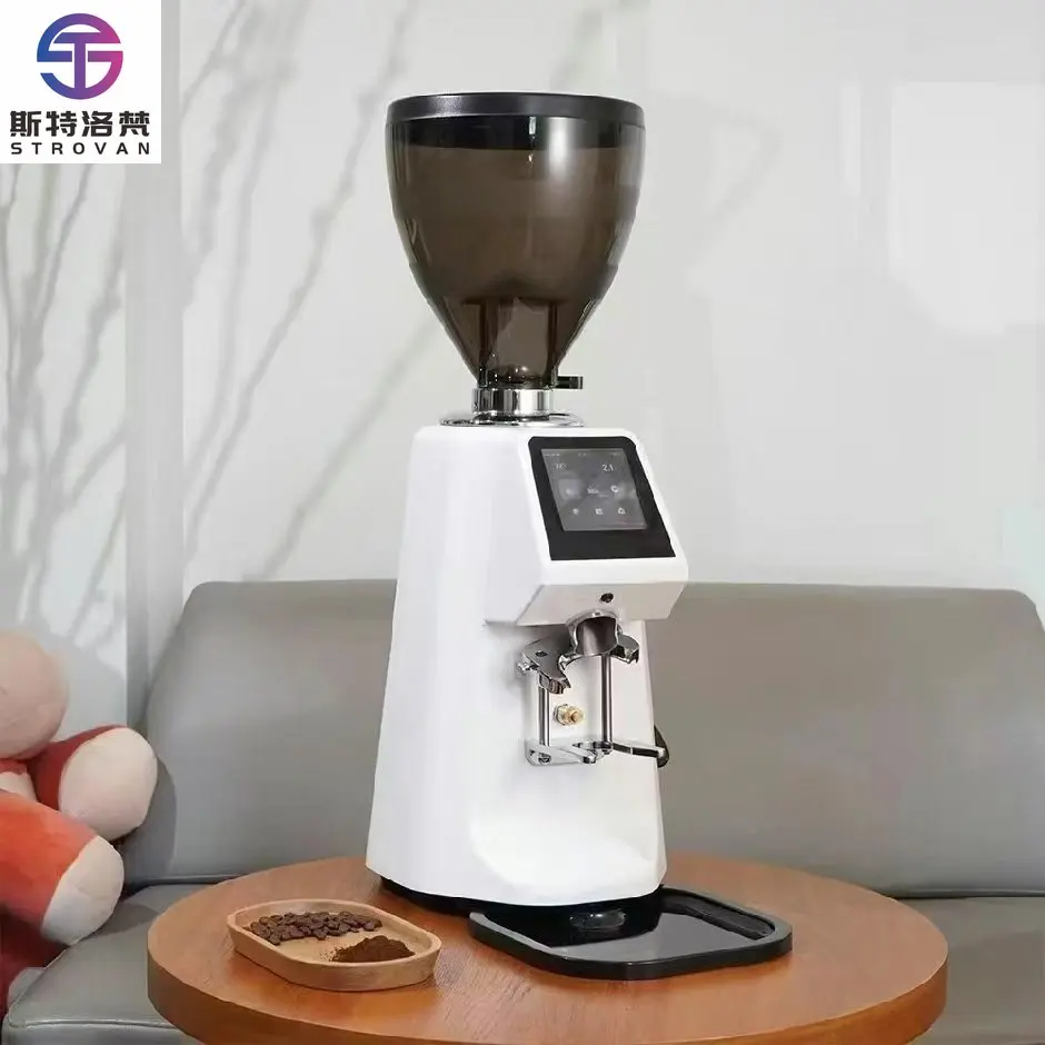 

Electric Espresso Coffee Bean Grinders 74mm Large Flat Burr Commercial Coffee Grinder Machine