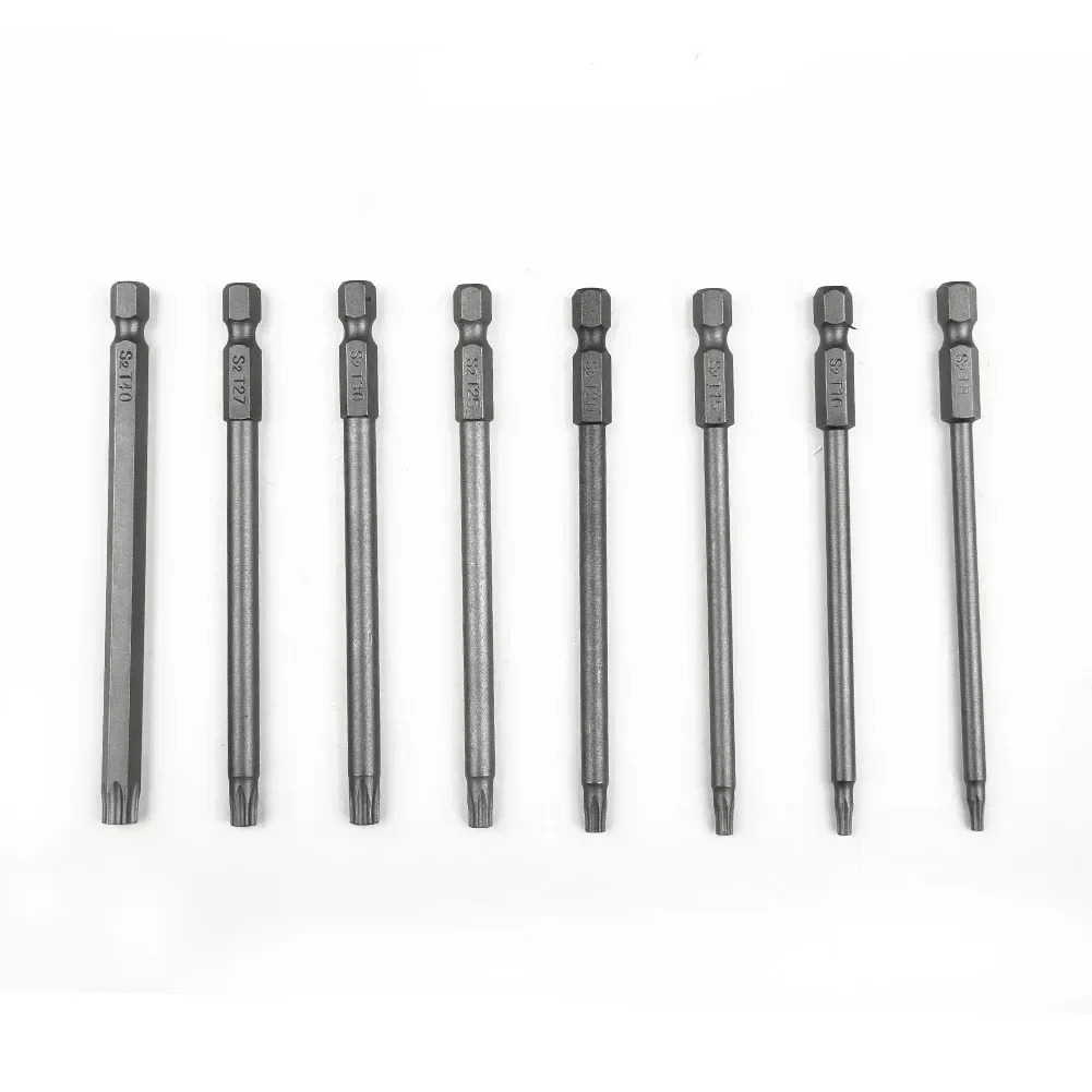 1PC Magnetic Torx Screwdriver Bit 100mm Long T8,T10,T15,T20,T25,T27,T30,T40 Hand Tools Quincunx Head Screwdriver