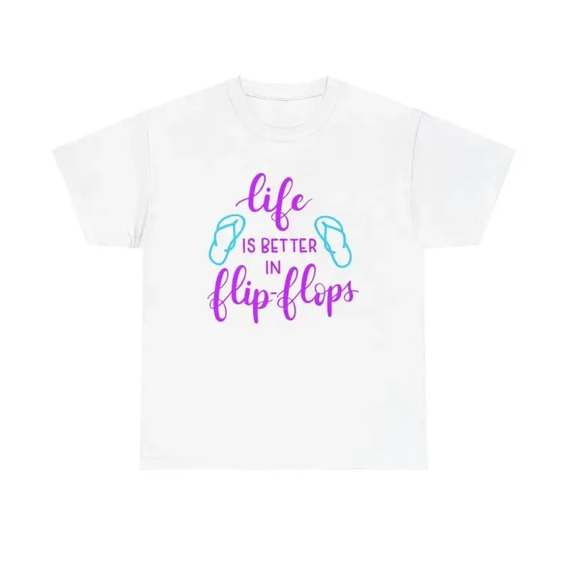 Life Is Better In Flip Flops T Shirt beach summer vacation sandals quote