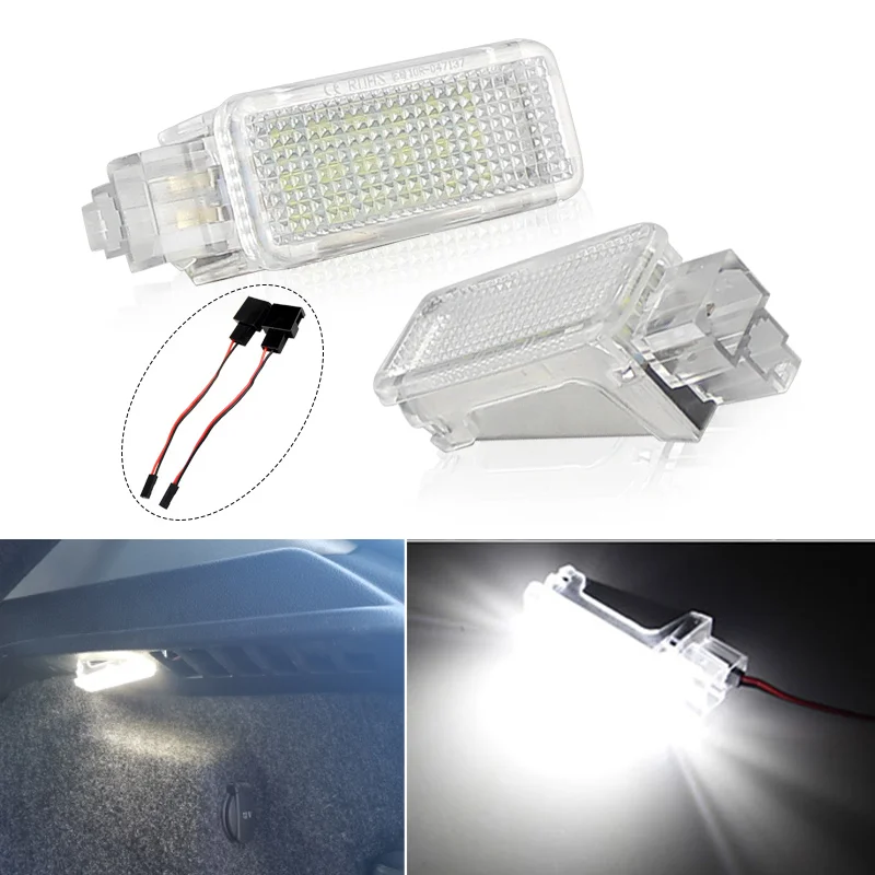 Ksenonowe białe LED-owe oświetlenie pod drzwi, do przestrzeni na nogi, lampka bagażnika do Audi A2 A3 A4 A5 A6 A7 A8 RS4 RS6 R8 TT 4B0947415 7L6947101 — zdjęcie 2