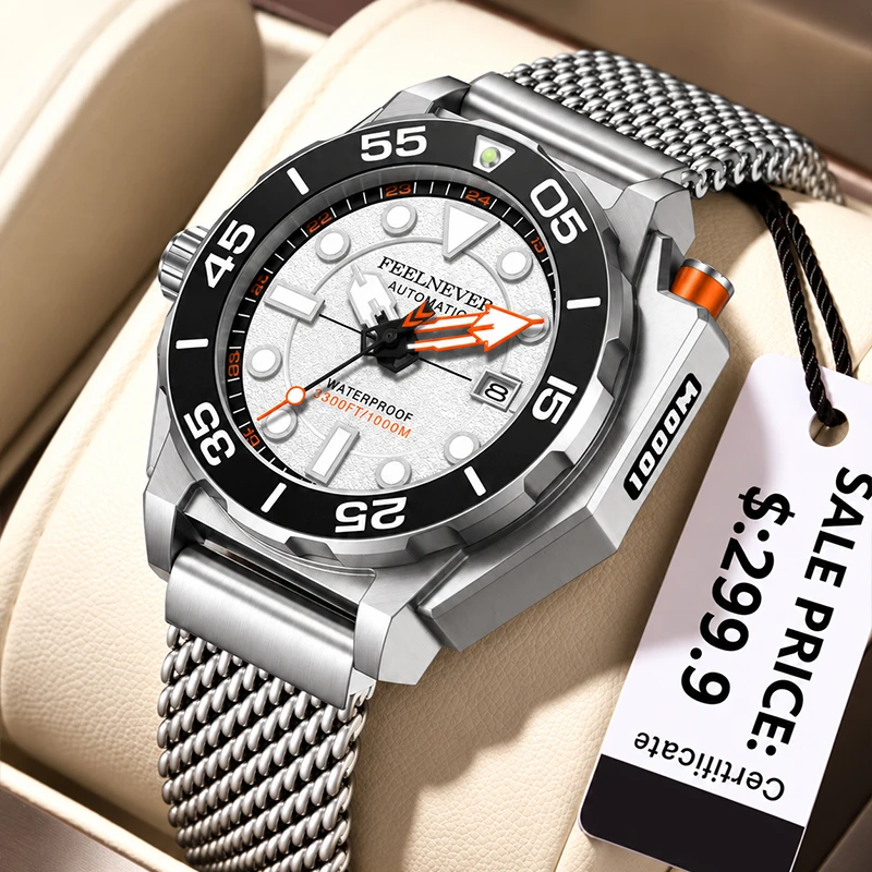 FEELNEVER Men Watch Fashion Top Brand Luxury Diving Watch Men Sapphire Automatic Mechanical Wristwatches for Men Montre Homme