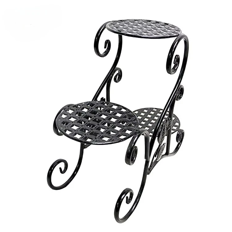 Indoor/Outdoor 3-Tier Metal Plant Shelf Flower Display Stand/Garden Planter Holder for Home Use view 4