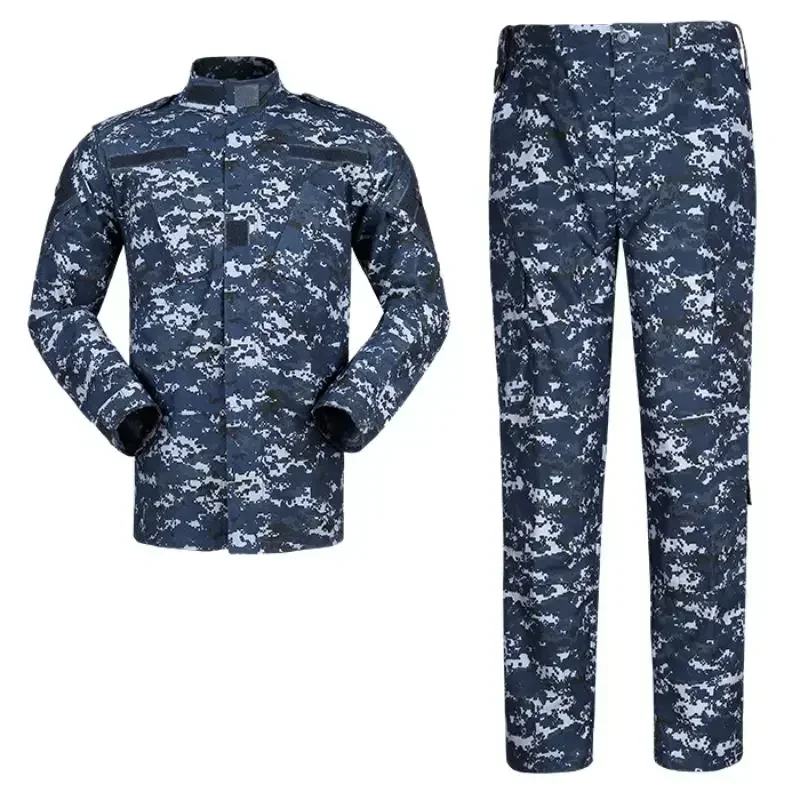 Uniforme de camuflaje táctico, ropa azul marino, uniforme de caza al aire libre, traje de senderismo, uniforme de trabajo de camuflaje