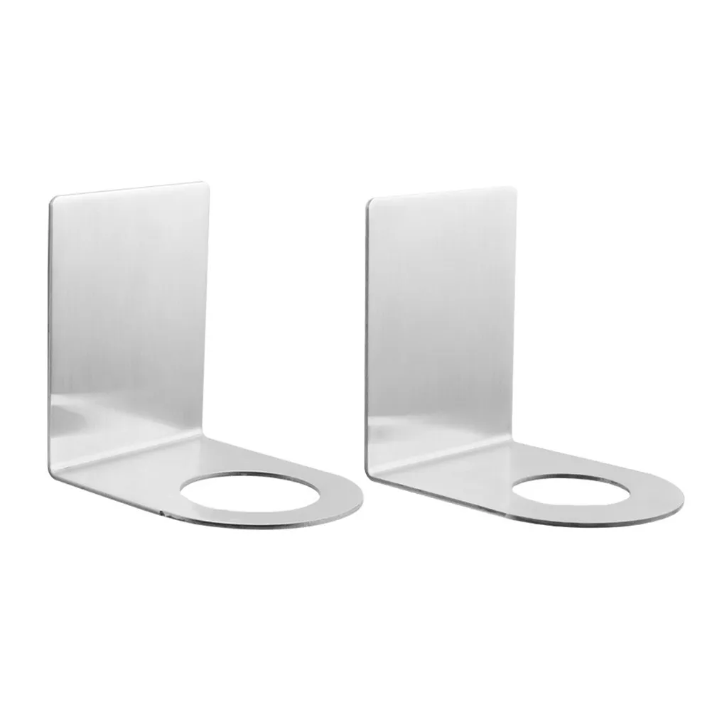 2Pcs No-Drill Adhesive Shower Bottle Holder Set – Space-Saving Wall-Mounted Shampoo & Hand Wash Rack