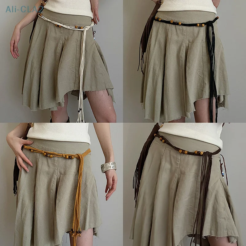 

Сексуальная тканая поясная цепочка в богемном стиле для женщин, платье в этническом стиле, модный модный пояс, аксессуары для одежды, подарки