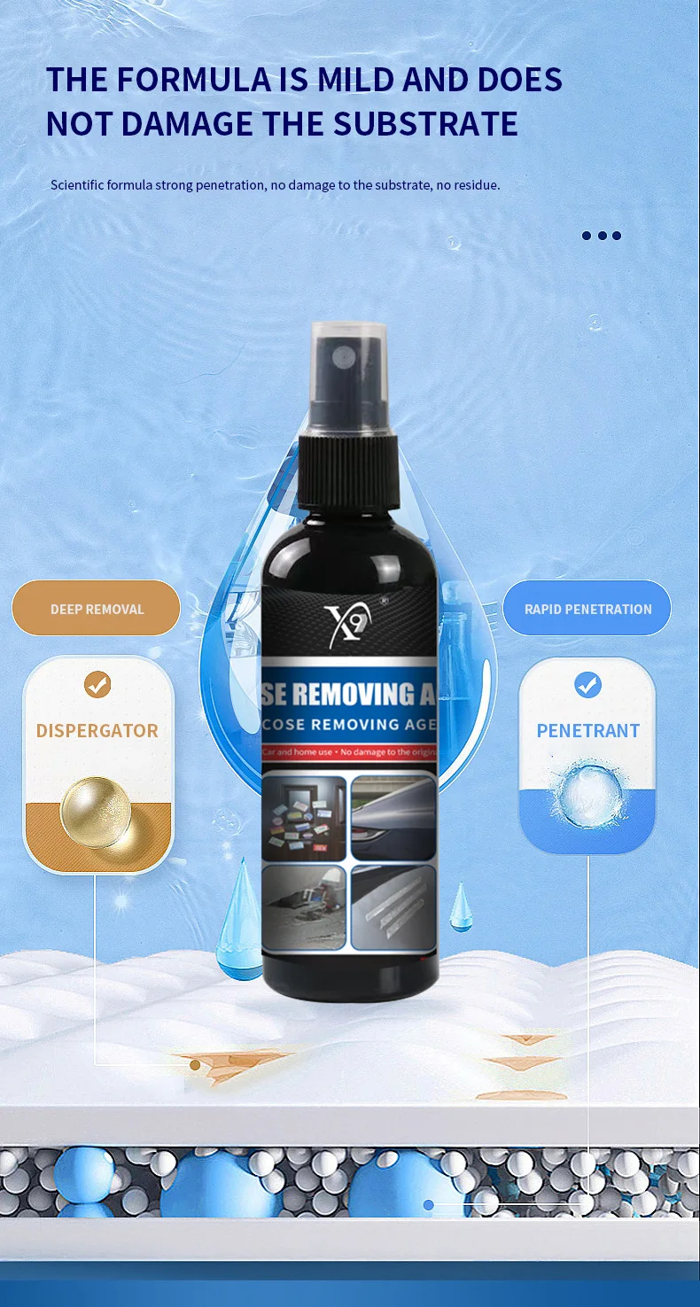 Klebstoffentferner-Spray für Autoglas, schnellwirkender Entferner von Kleberückständen, Etiketten- und Klebebandreiniger für eine Vielzahl von Oberflächen – Detail 5