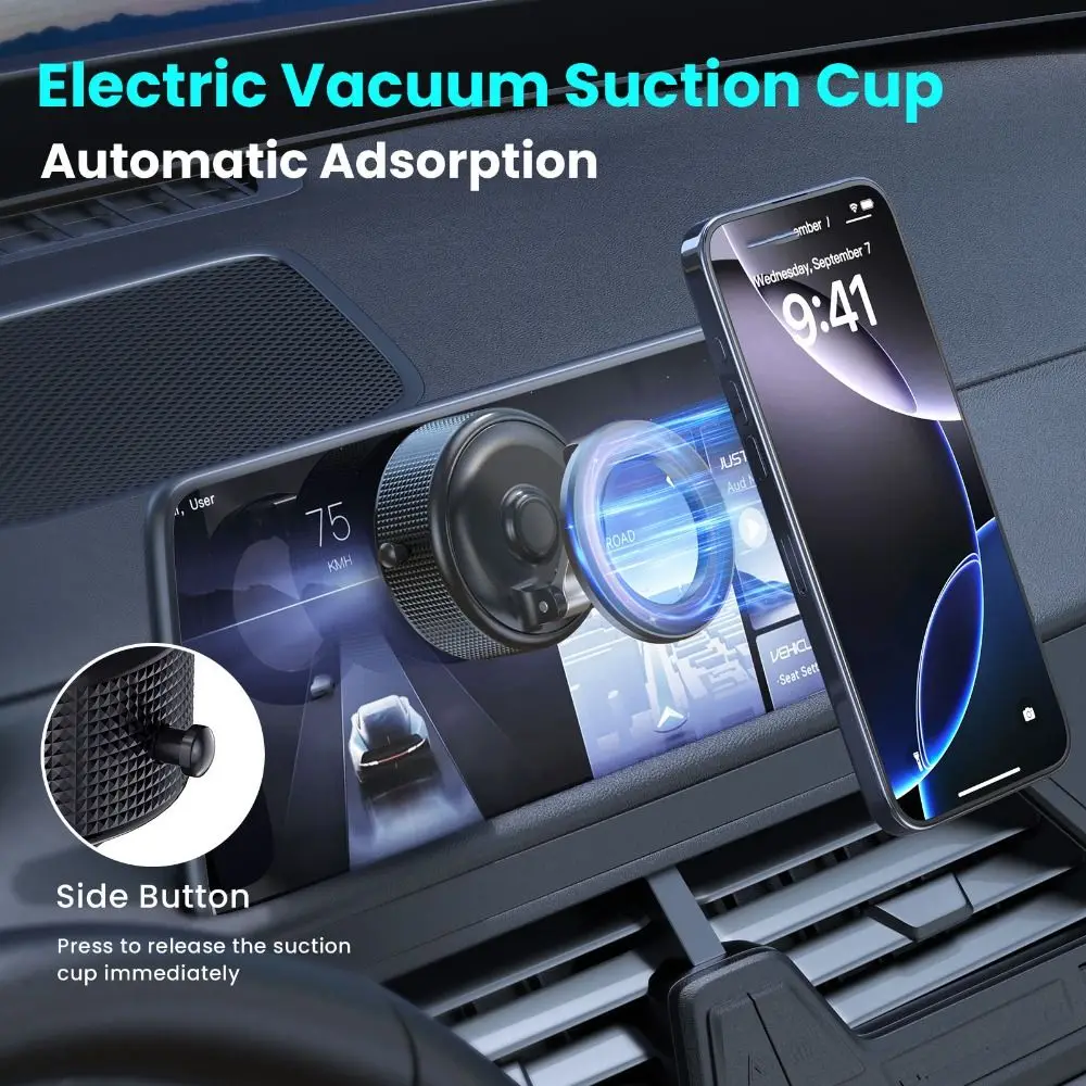 Suction Cup Magnetic Phone Holder Multi-functional Electric Adsorption Adsorption Bracket Rotatable Foldable