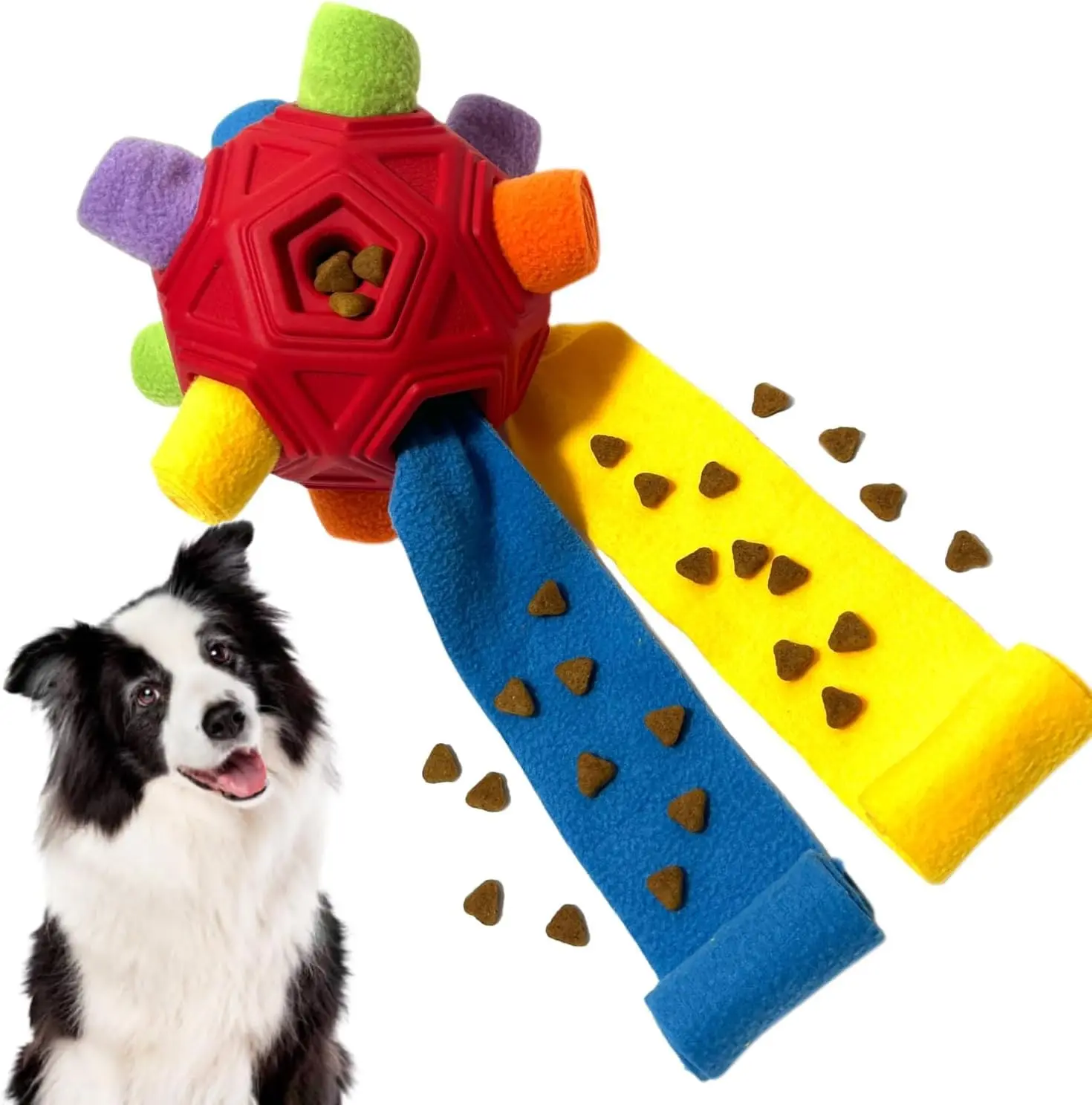 Schnüffelball für Hunde für Haustiere, innovatives Schüttel-Trainingsspielzeug, Haustier-Training, Zahnreinigung, Welpen-Kauen, lindert langsames Futterspender, Hunde-Spielzeug