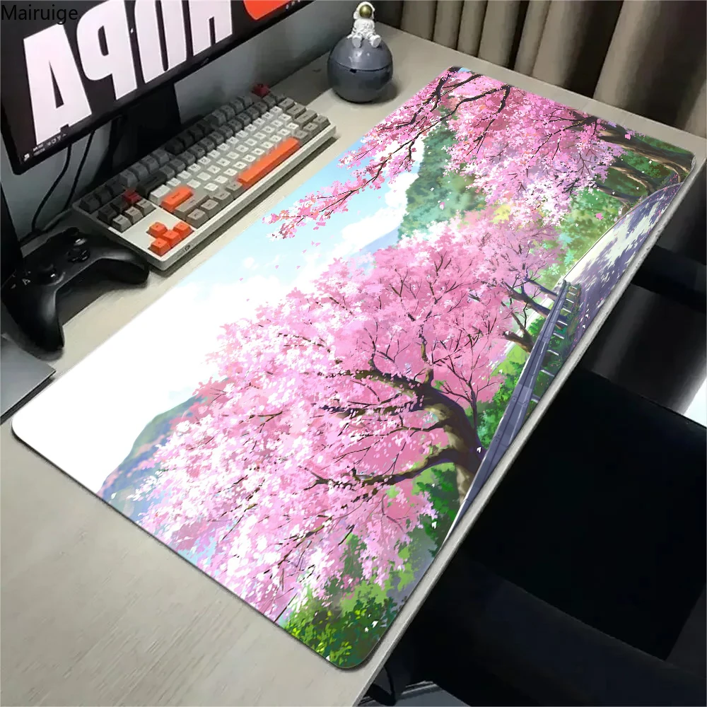 Japanese Street cherry blossoms Mousepad HD Gamer Non-slip Large Computer Art Game Office Extend Mouse Pad Rubber Table Mat