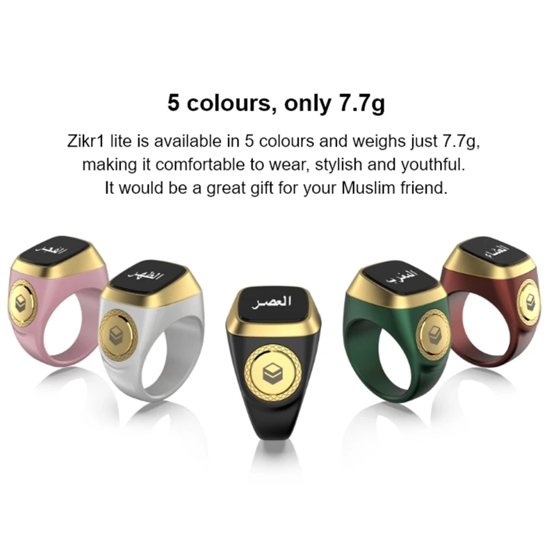 LCD Display Electronic Digital Counters Prayer Smart Tally Counter Ring Time Reminder Muslim Gifts Decompression Device