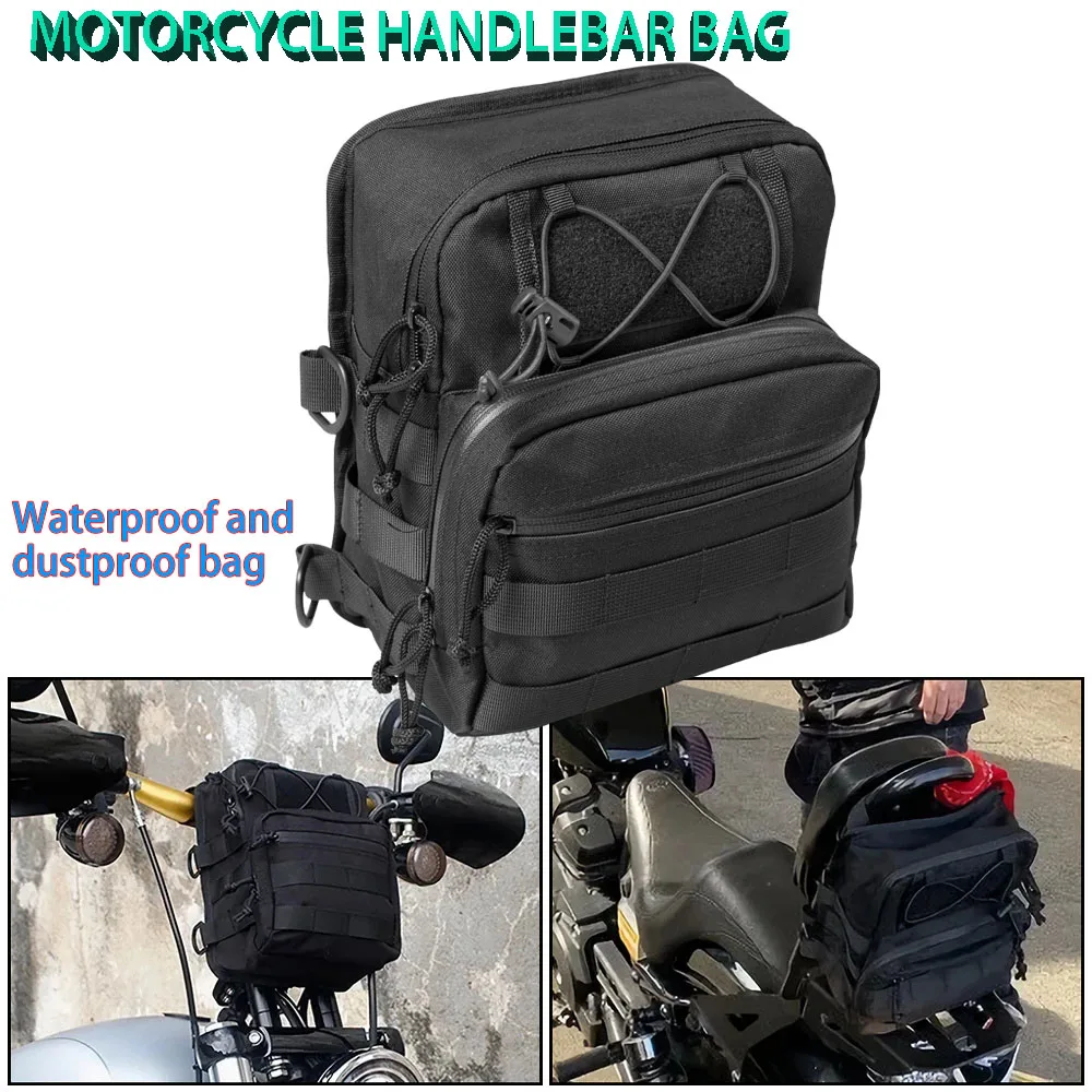 

Motorcycle Front Handlebar Storage Bag Universal Club Style T-Bar Tool Pouch Travel Bag For Harley Touring Softail