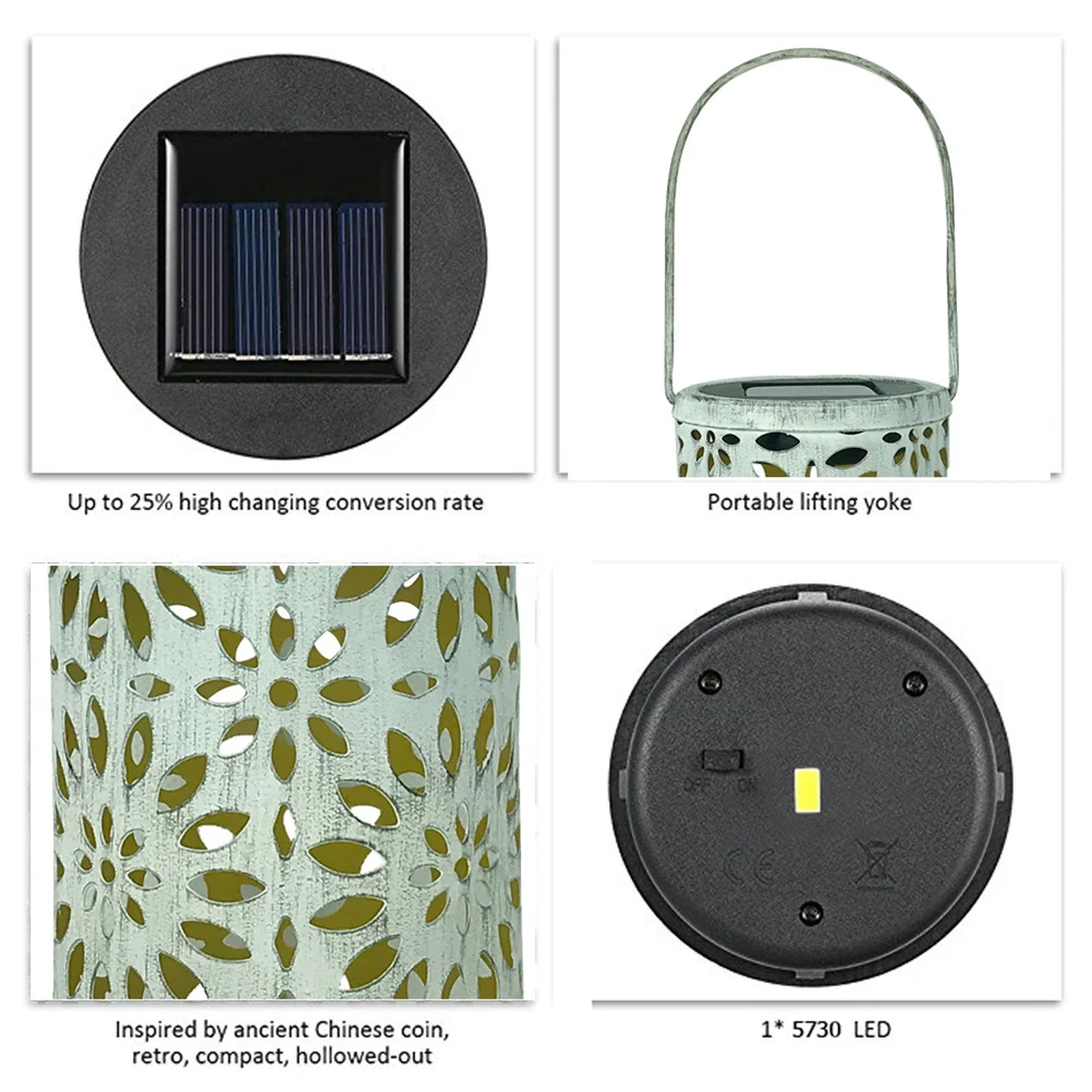 

Solar Light Cylindrical Chrysanthemum Design Outdoor Lantern For Garden Courtyard Pathway Hanging Lamp Ip44 Waterproof