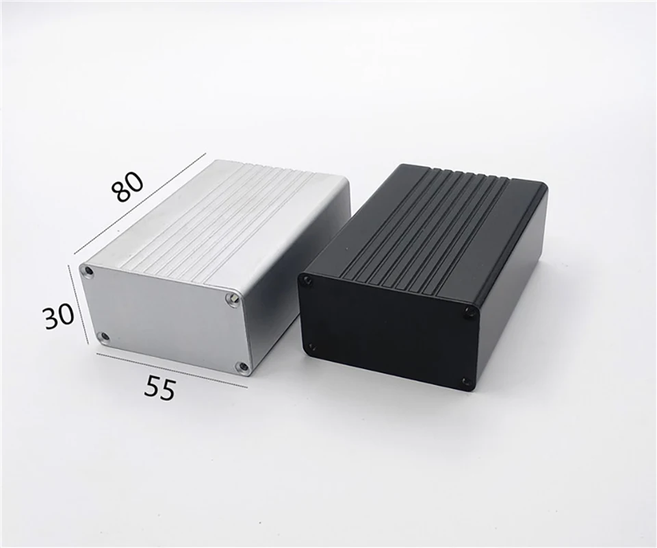 55*30 Silver/Black Aluminium Enclosure Case  Mini Electronic Project Box 55x30x50/80mm Can be Drilled, Lettered