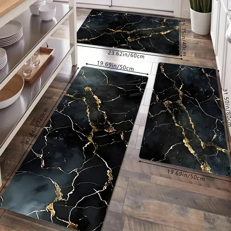 

Marble Pattern Kitchen Carpet Washable Floor Mat for Restaurant Bedroom Decor Kitchen Décor