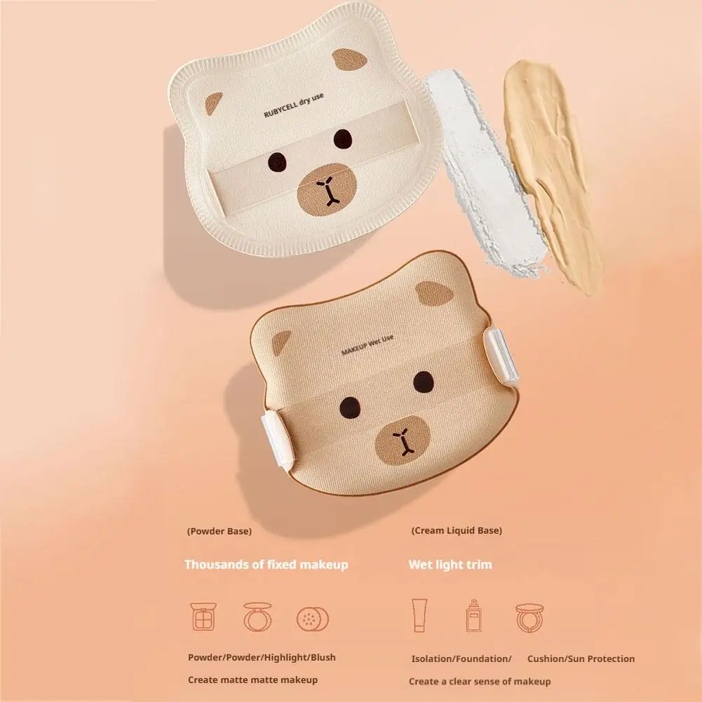 Zestaw puszeczek do pudru GECOMO z miękką i sprężystą poduszką powietrzną, idealny do bezchybnego nakładania makijażu bazowego, zestaw upiększający z puszeczką do pudru o fakturze waty cukrowej.