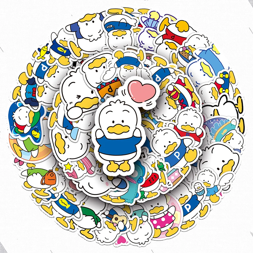 10/30/50pcs Sanrio Pekkle Cartoon Stickers Cute Duck Sticker Laptop Skateboard Suitcase Luggage Car Bike Phone Kid Toys Decal