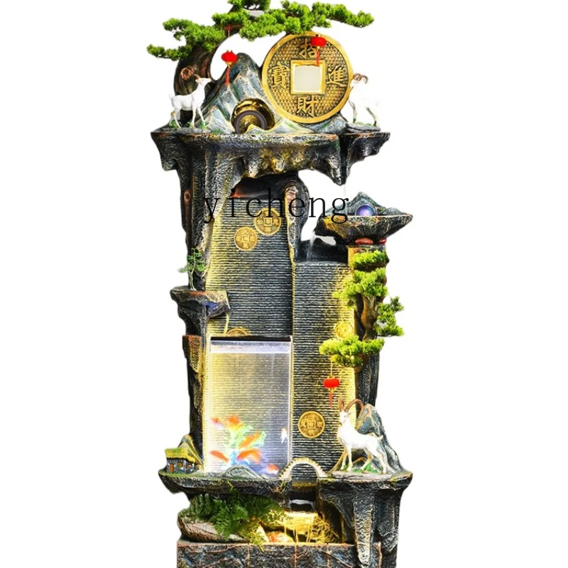 

YY Rockery Fountain Fish Tank Living Room Fortune High Mountain Water Ornaments