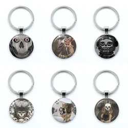 Call of Duty Ghost Koing Cute Anime Cartoon Shooting Game Glass Pendant Keychain Jewelry Charm Bag Souvenir Key Ring