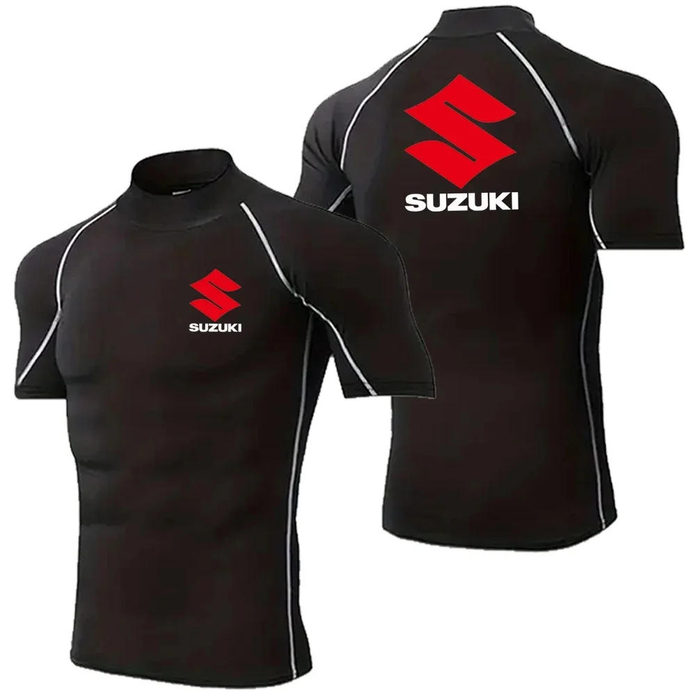 Suzuki men's fitness clothing, compressed design, breathable and comfortable, suitable for outdoor motorcycle riding for fitness