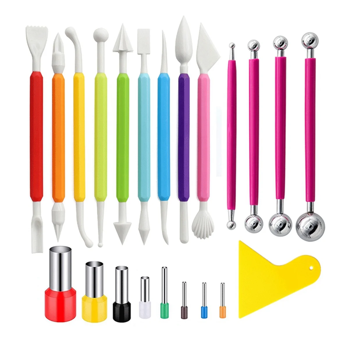 Juego de herramientas para alfarería A79G de 22 cuchillos para tallar escultura de arcilla, cuchillas para raspar barro, punzones redondos.