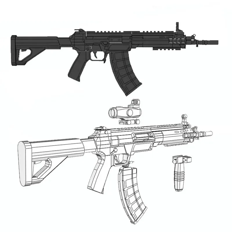 

76 см 1/1 китайская снайперская винтовка QBZ-191 3D бумажная модель пистолета пазлы игрушка ручной работы из бумажных изделий