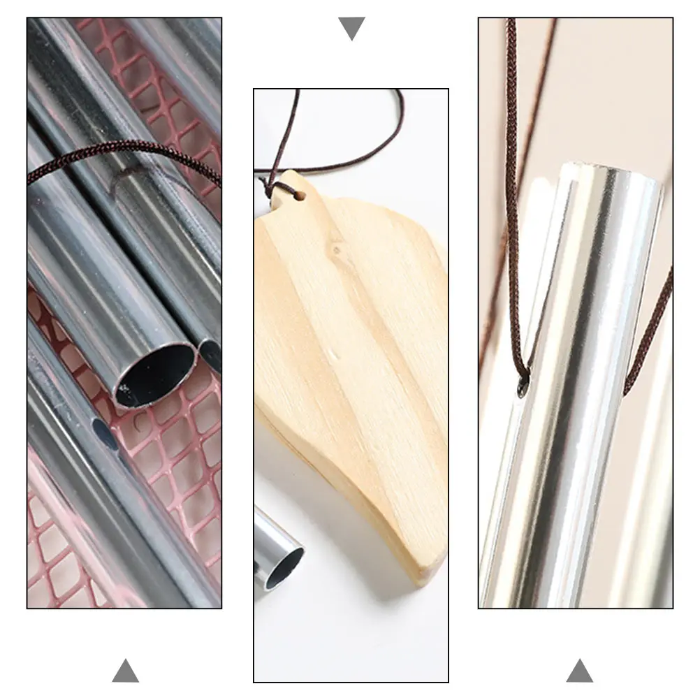 

Aluminum Tube Metal Wind Chime Hanging nament Durable Classic Simple Design Solid Wood Craft Gift Bedroom Garden Decor