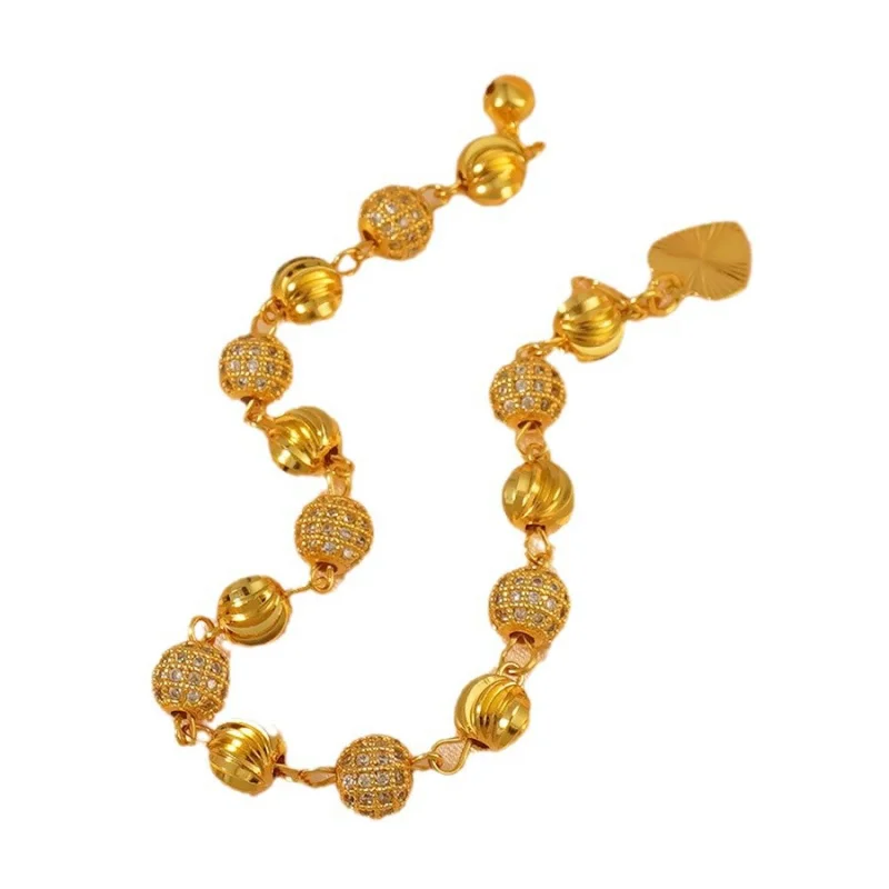 

Bohemian Beaded Women's Fashion Bracelet，24KGold-plated with cubic zirconia，Elegant Style Suitable