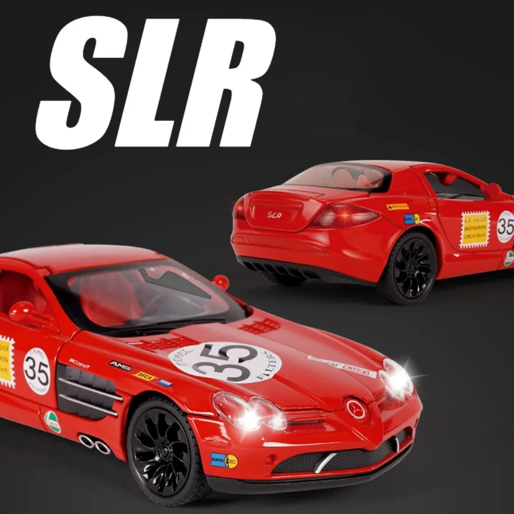 

1:24 Scale SLR 300SL Car Model Toy Alloy Diecast Doors Opened Pull Back Simulation Supercar Models Toys Collection Kids Gifts