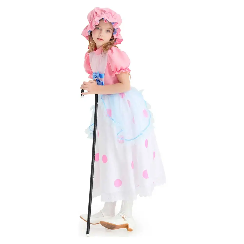 Cartoon Movie TS Costume Disguise Bo Peep Cosplay Child Girls Fantasy Skirts Hat Kid Roleplay Fantasia Outfit Children Halloween