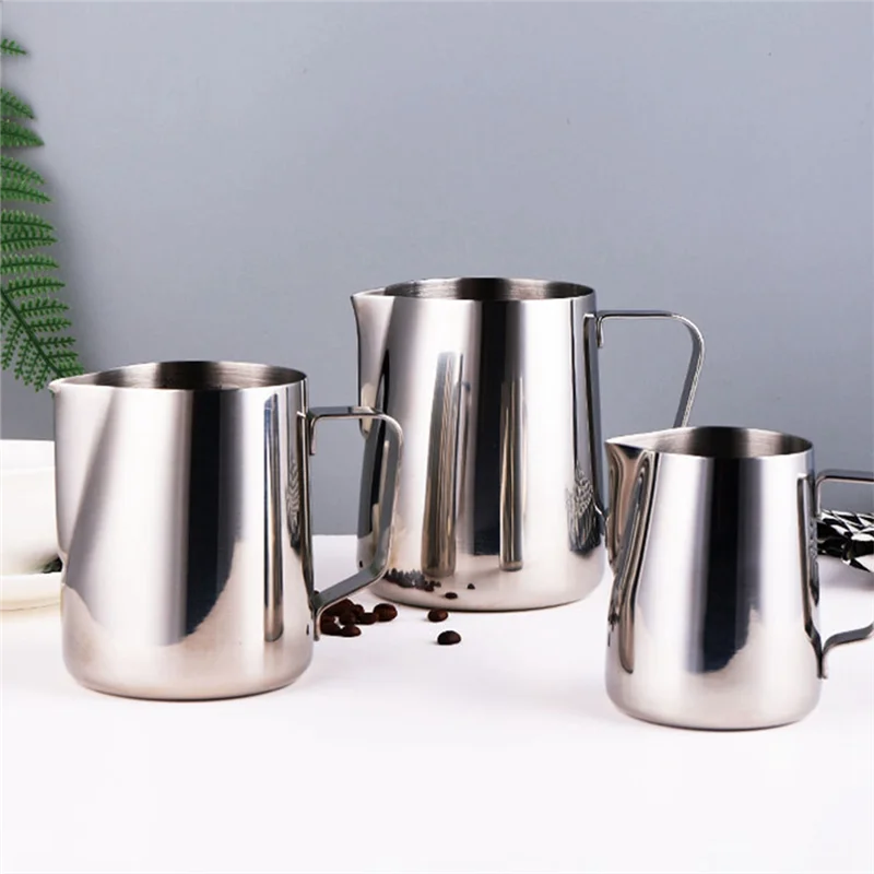 ABFKL Milk Jug, 304 Stainless Steel Milk Cup Milk Frothing Pitcher Milk Pitcher for Making Latte Coffee Art,Cappuccino 350Ml