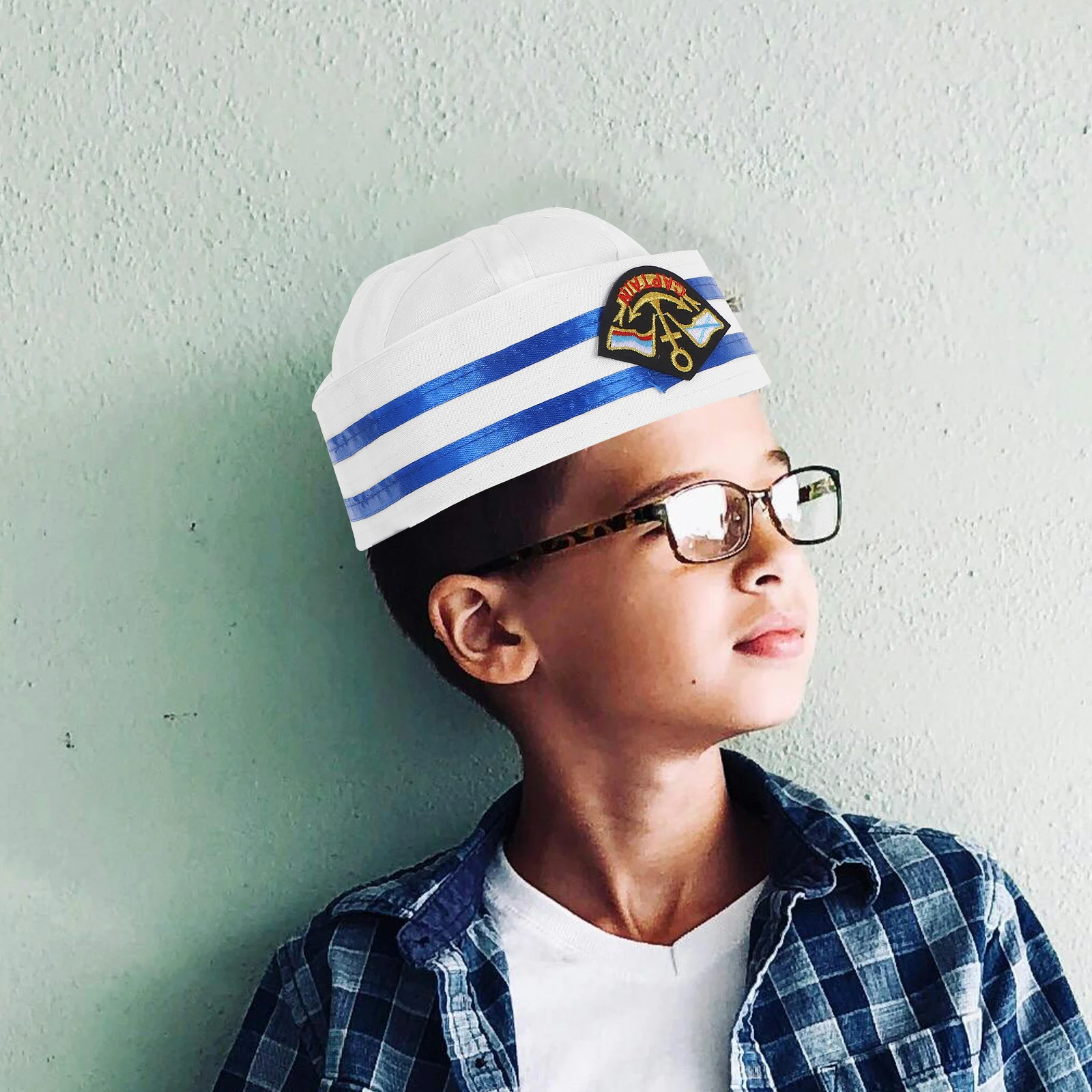 قبعة بحار 54 سنتيمتر مزيج القطن قبعة يخت شارة مطرزة للجنسين البحرية الكابتن البحرية يخت قبعة حفلة عسكرية