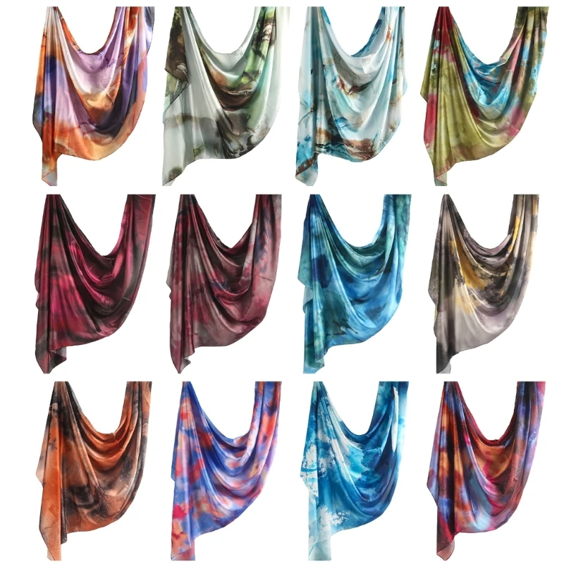 

A2ES Trendy Silk Feeling Scarf Shawl Perfect for Outdoor Sports and Daily Wear