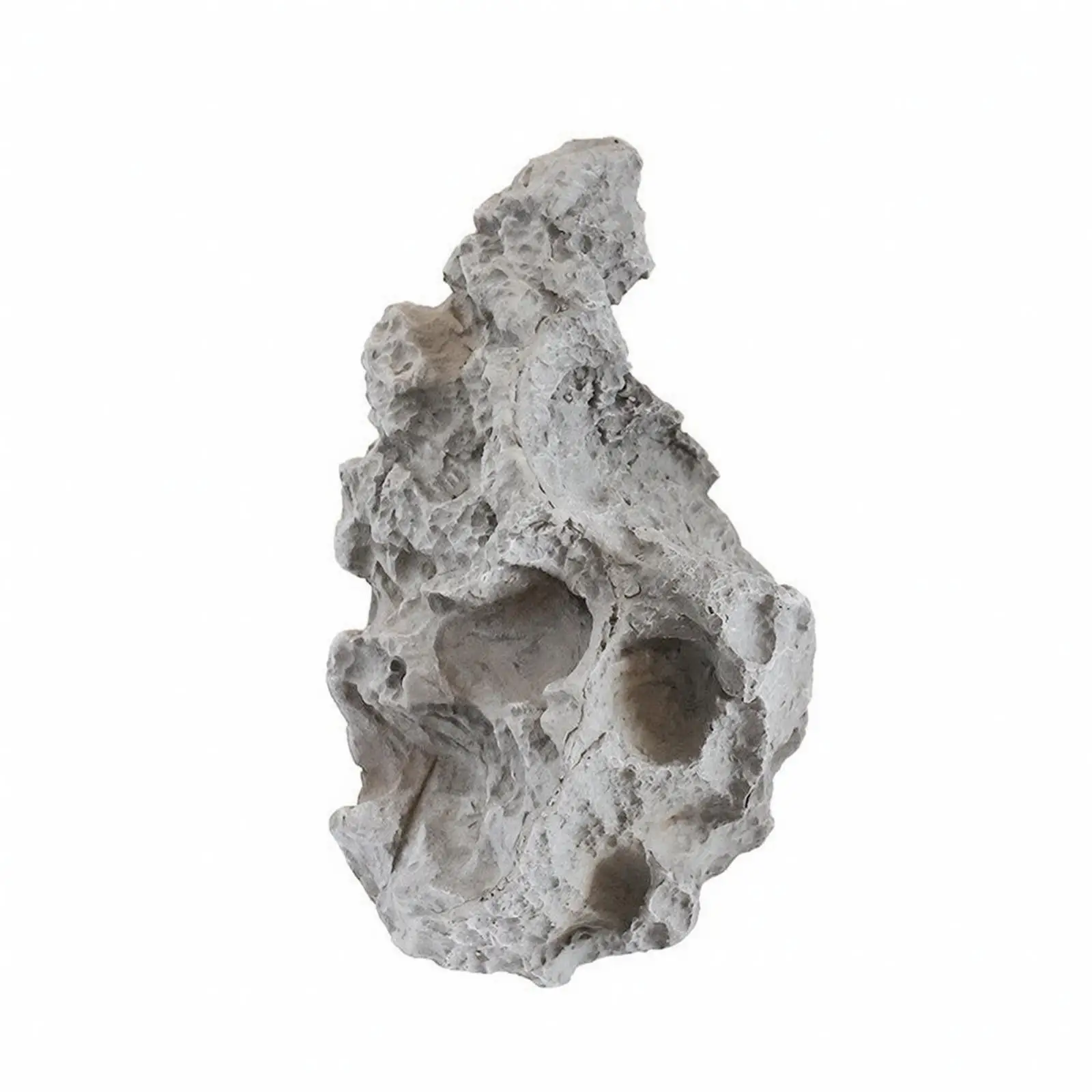 PU Hanging Stone Landscape Decorative Rock Art Hollowed Texture with Transparent Cord for Indoor Plant Scene Window Accent Piece