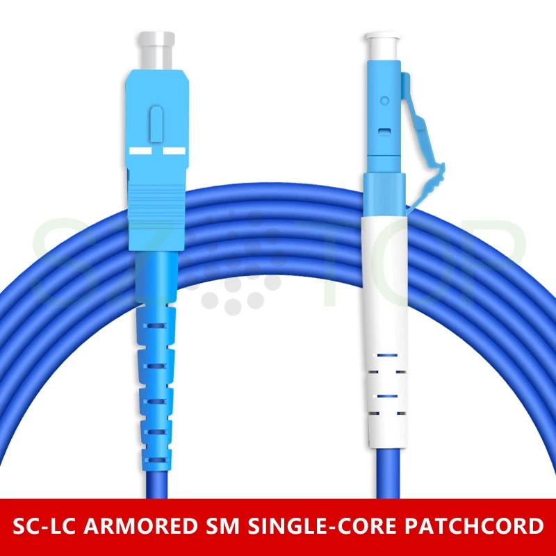 10M kabel Patch serat lapis baja LC SC FC ST UPC APC kabel Patch serat SM SX kabel Patch serat optik Pigtail disesuaikan