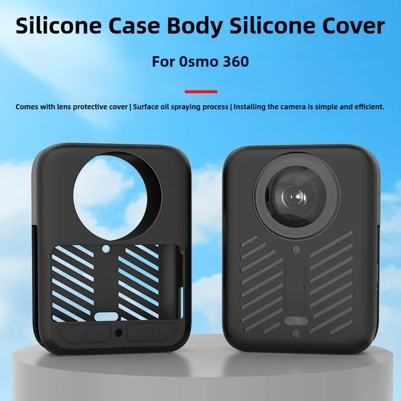 حافظة من السيليكون لـ DJI Osmo 360 مقاومة للماء ومضادة للسقوط ومقاومة للبقع ملحقات الكاميرا الرياضية حافظة عدسات لـ DJI Osmo 360
