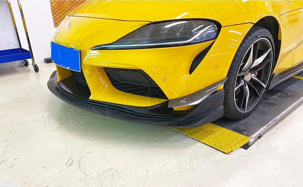 

Carbon Fiber Car Front Bumper Fins Anards Splitters For Toyota Supra 2019 2020 FRP Prime Moulding Trims