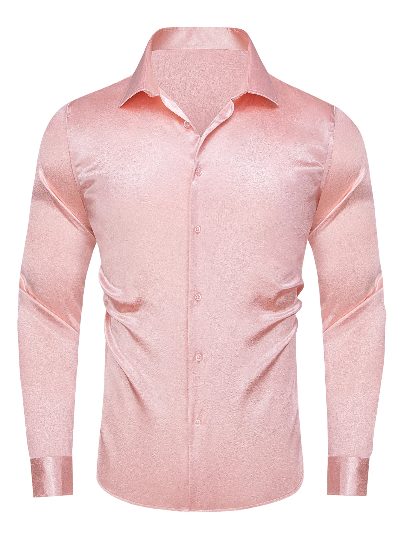 Hi-Tie Stain Mens Shirts Casual Long Sleeve Dress Shirt Blouse for Male Wedding Gift Party Teal Pink Red White Grey 15 COLORS