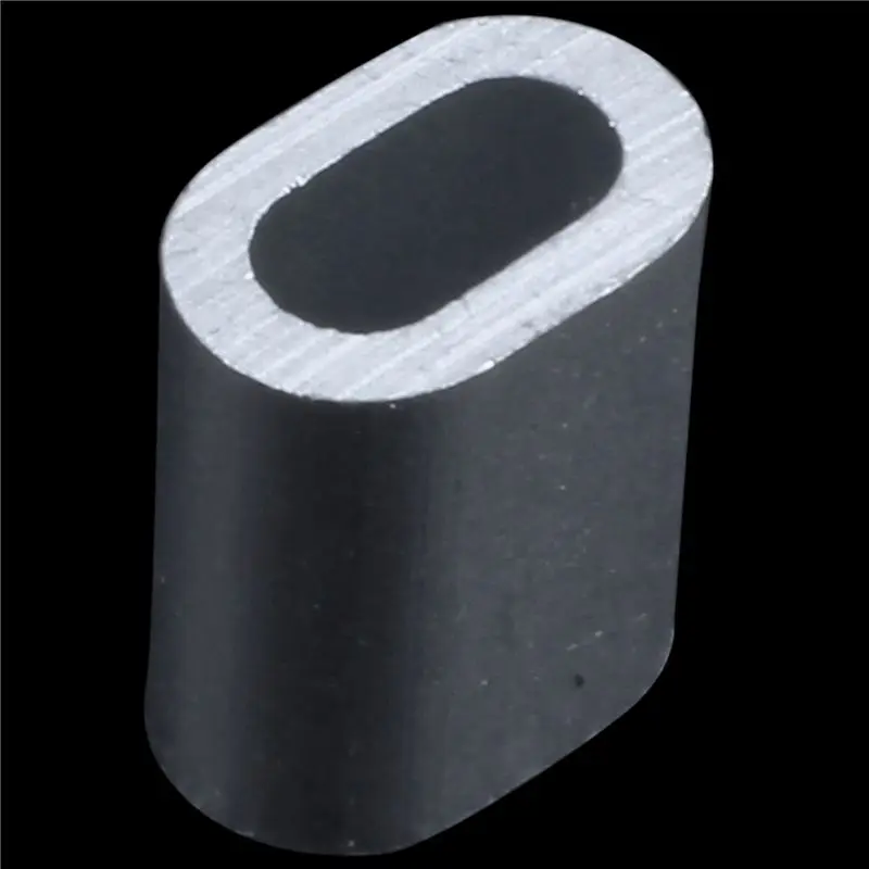 DT17 480 Pcs 2mm Aluminum Double Hole Wire Rope Clamp Clip Sleeve 7x6x4mm for Cable Crimping