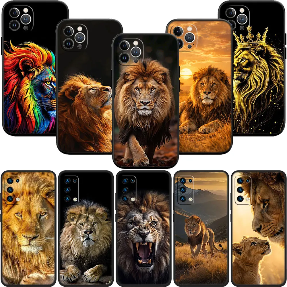 MI2 Animal lion Soft Shell Phone Case for Samsung Galaxy S20 S21 S22 Ultra FE + Plus A21S A22 A24 A25 A26 A30 A30S A31
