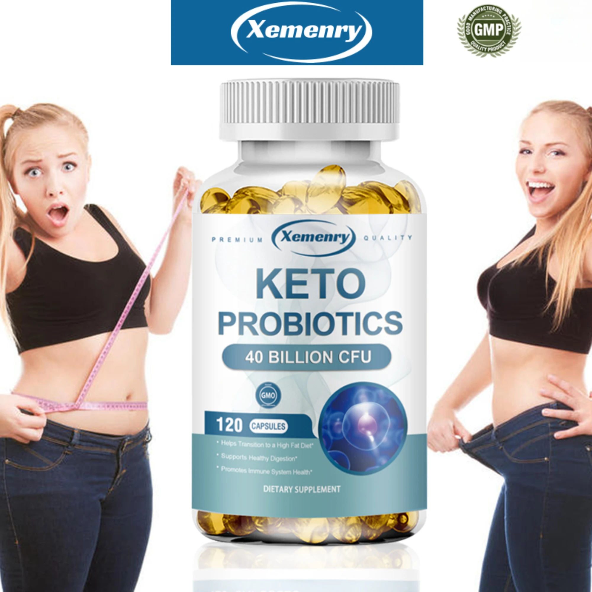 

Пробиотические капсулы KETO — пищеварение и здоровье желобов, поддерживает случайные запоры, газ и цветение — 120 капсул