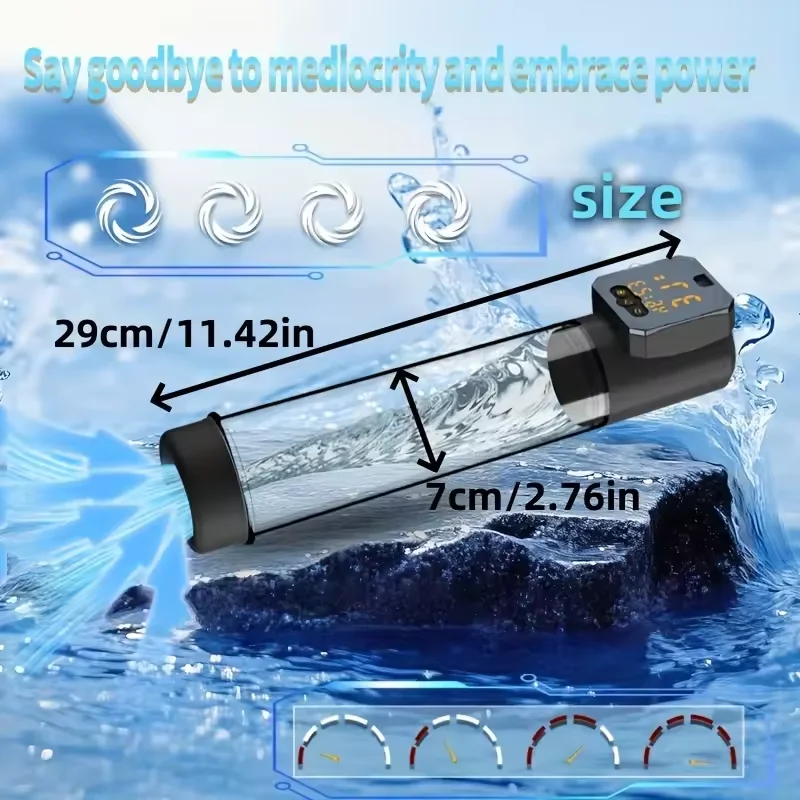 Automatic Waterproof LED Electric Penis Pump Vacuum Suction Amplifier With 5 Suction 6 Training Mode Digital Display for Man