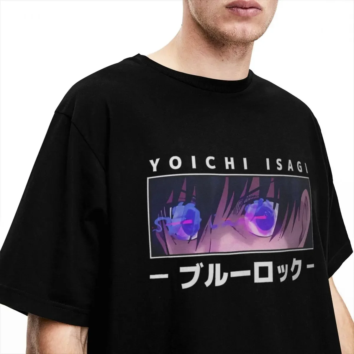 Blue Lock Yoichi Isagi Eyes Shirt Merch for Men Women Cotton Funny T-shirt Short Sleeve Clothes All Seasons