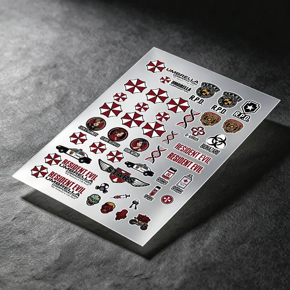 R-Resident Evil Stickers Moto Sticker Auto Body Bumper Windows Motorcycle Laptop Walls Vinyl Decal Car Tuning Accessories
