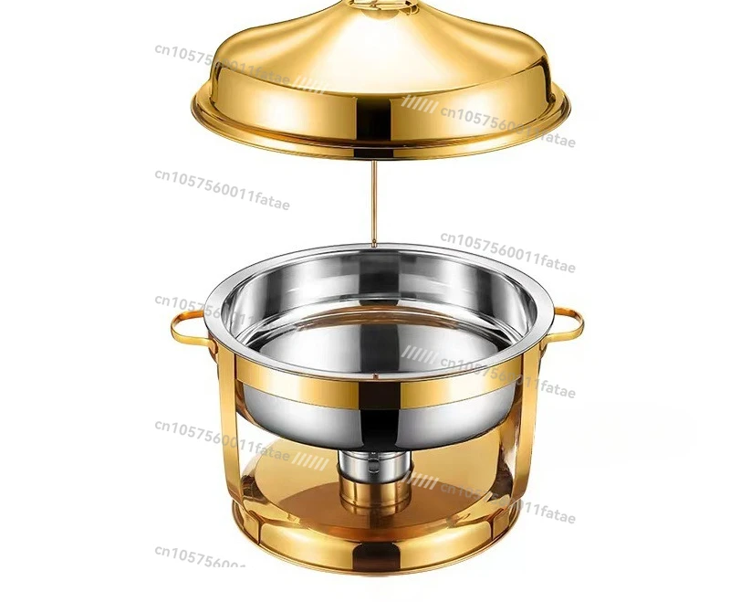 Hotel Buffet Furnace 9L Stainless Steel Alcohol Furnace Double Grid Heating Soup Basin Hot Pot Vacuum