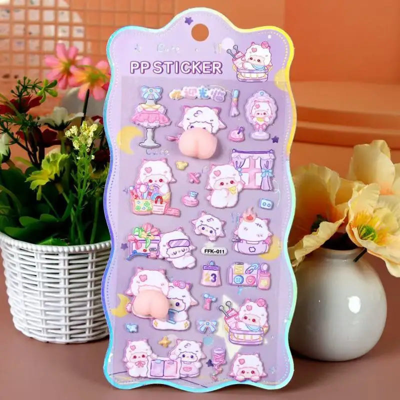 ملصقات كرتونية ثلاثية الأبعاد ناعمة لطيفة للمؤخرة للاسترخاء على شكل أرنب حيوان الباندا فورونج بي لي رعاية