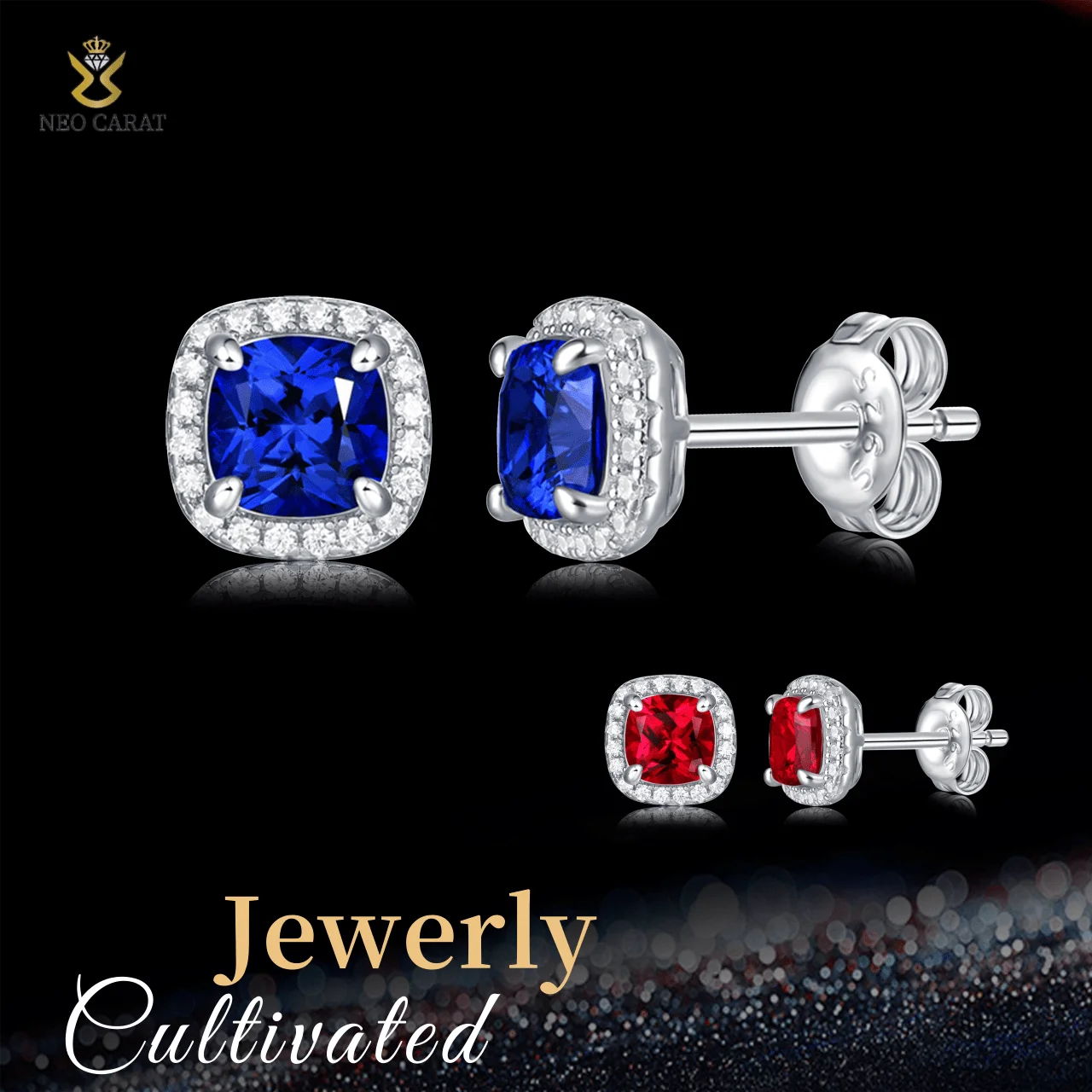 

1CT Princess Cut Lab-Grown Gem Earrings in 925 Sterling Silver Commemorative Valentine's Day Thanksgiving Gift for Women